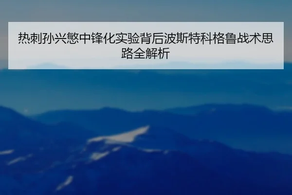 热刺孙兴慜中锋化实验背后波斯特科格鲁战术思路全解析